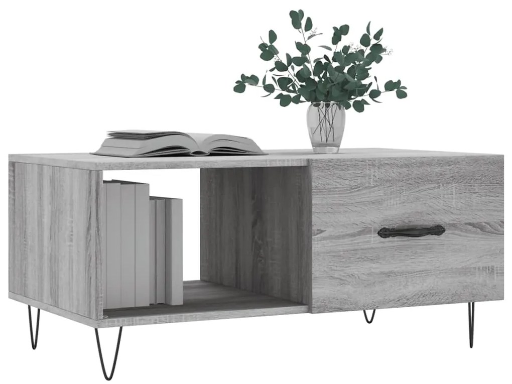 Mesa de centro 90x50x40 cm derivados de madeira cinzento sonoma