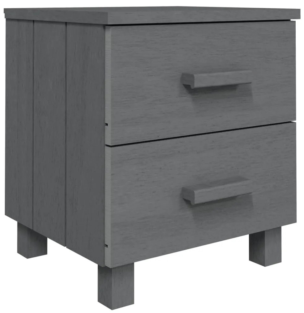 Mesas cabeceira HAMAR 2pcs 40x35x44,5 pinho maciço cinza-escuro