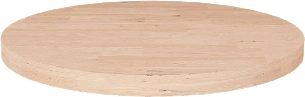 vidaXL Tampo de mesa redondo Ø50x2,5 cm carvalho maciço não tratado
