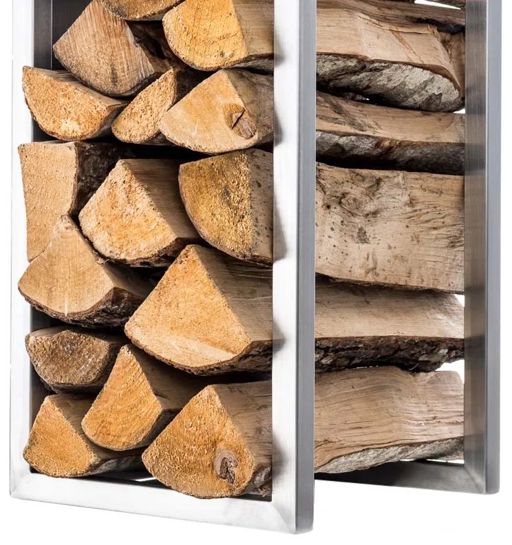 Suporte para lenha Spark 25 x 120 x 25 cm Prateado