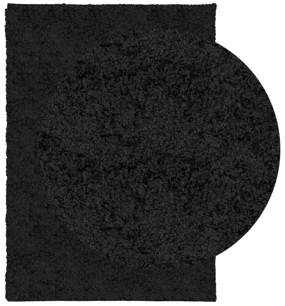 Tapete shaggy de pelo alto PAMPLONA 160x230 cm preto