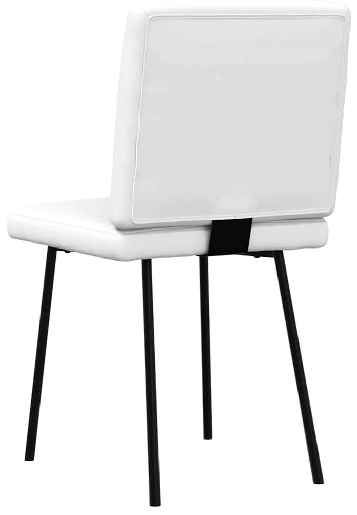 Cadeiras de jantar 4 pcs couro artificial branco