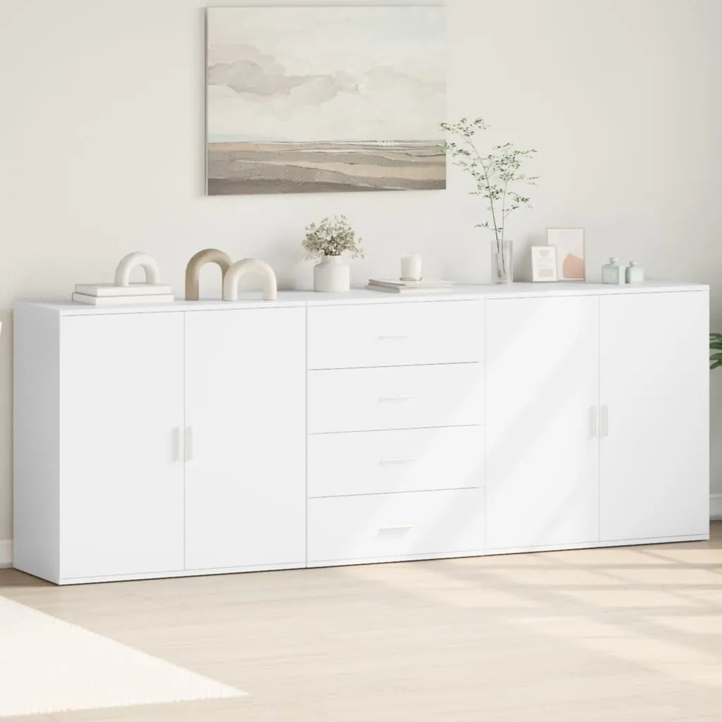 Aparadores 3 pcs madeira processada branco