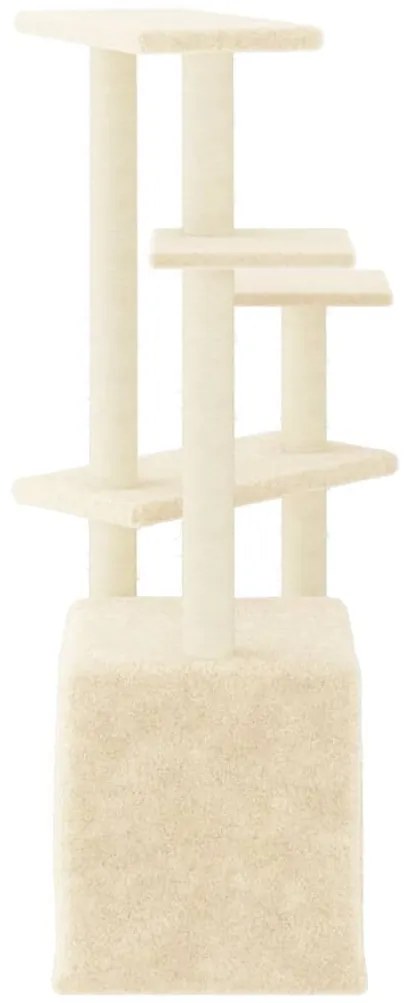 Árvore para gatos c/ postes arranhadores sisal 107,5 cm creme