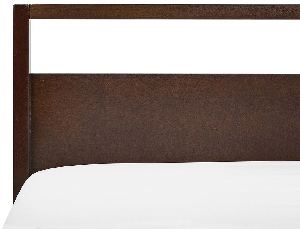 Cama de casal em madeira escura 160 x 200 cm GIULIA Beliani