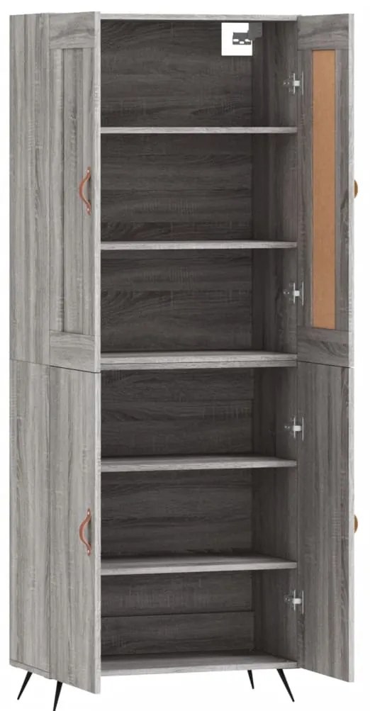 Armário alto 69,5x34x180 cm derivados de madeira sonoma cinza