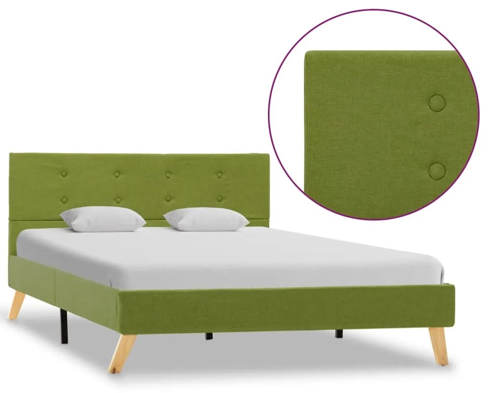 vidaXL Estrutura de cama em tecido verde 120x200 cm