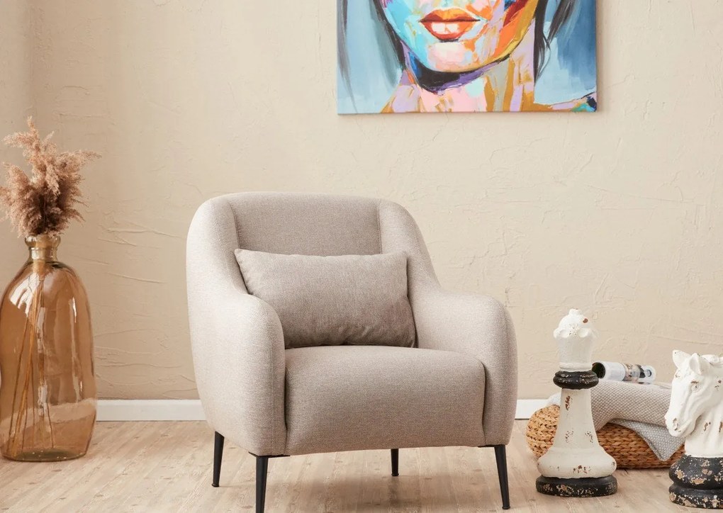 Sofá de 1 Lugar Venus – Creme – 77x77x70 cm