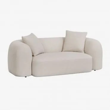 Sofá De 2 Lugares Em Chenille Coco Chenille Grossa Branca - Sklum