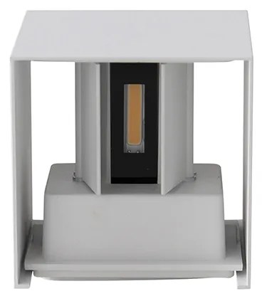 Candeeiro de parede exterior branco com LED 2 luzes IP54 - Edwin Moderno