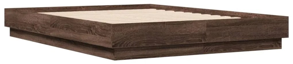 Estrutura de cama com cabeceira 120x190 cm carvalho castanho