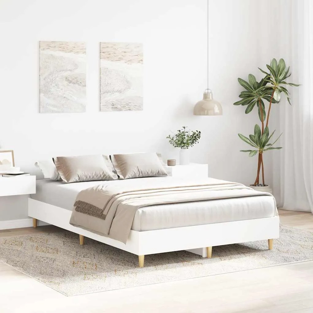 Estrutura de cama sem colchão 140x190 cm branco