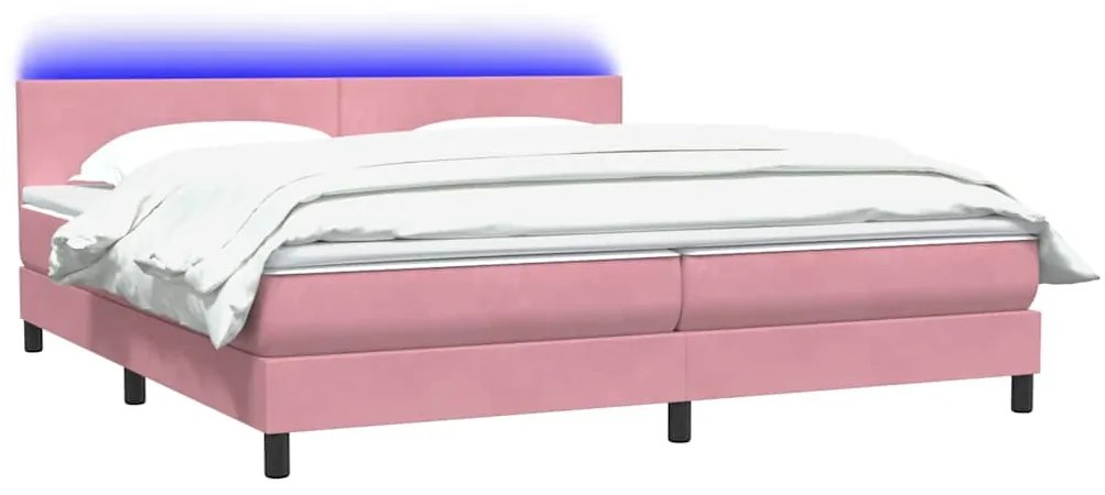 Cama com molas/colchão rosa 180x220 cm veludo