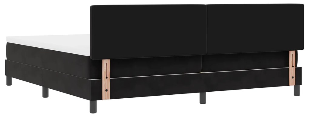Cama Box Spring vidaXL com Colchão Preto 200x200 cm Veludo