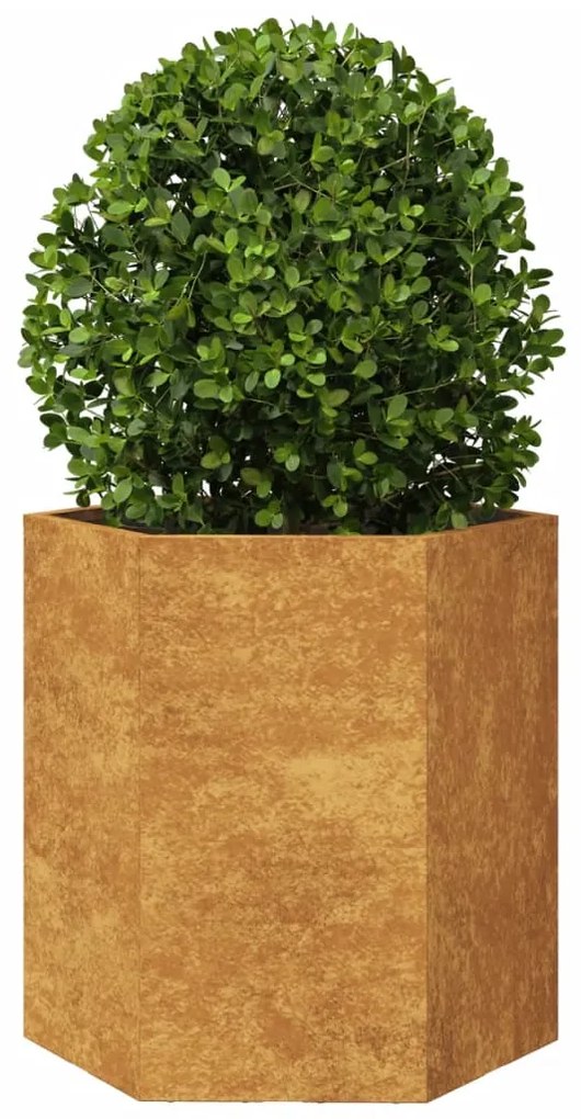 Vasos floreiras jardim hexagonal 46x40x45cm resistência ao aço