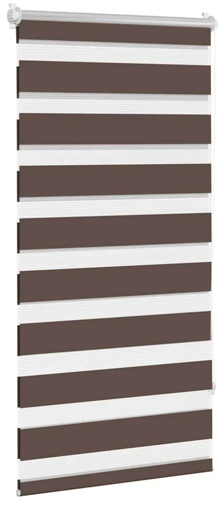 Estore de rolo 60 x 120 cm, linhas de zebra / Café