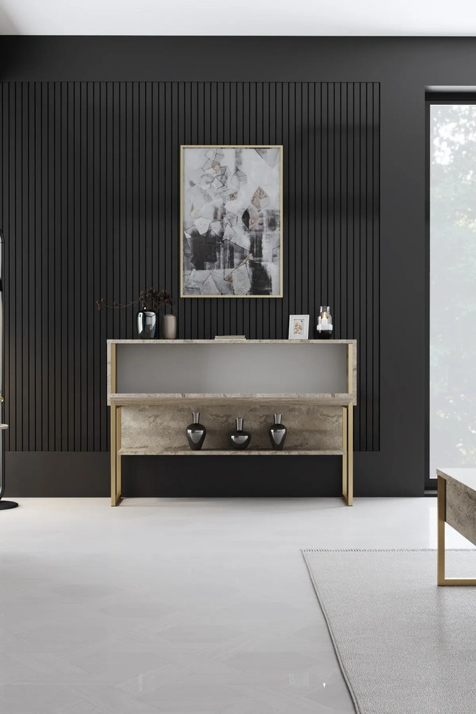 Cômoda Luxe – Travertine Gold – 120 cm x 80 cm x 30 cm