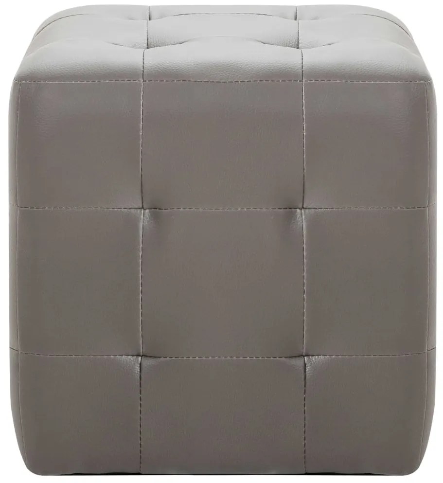 Mesas de cabeceira 2 pcs 30x30x30 cm couro artificial cinzento