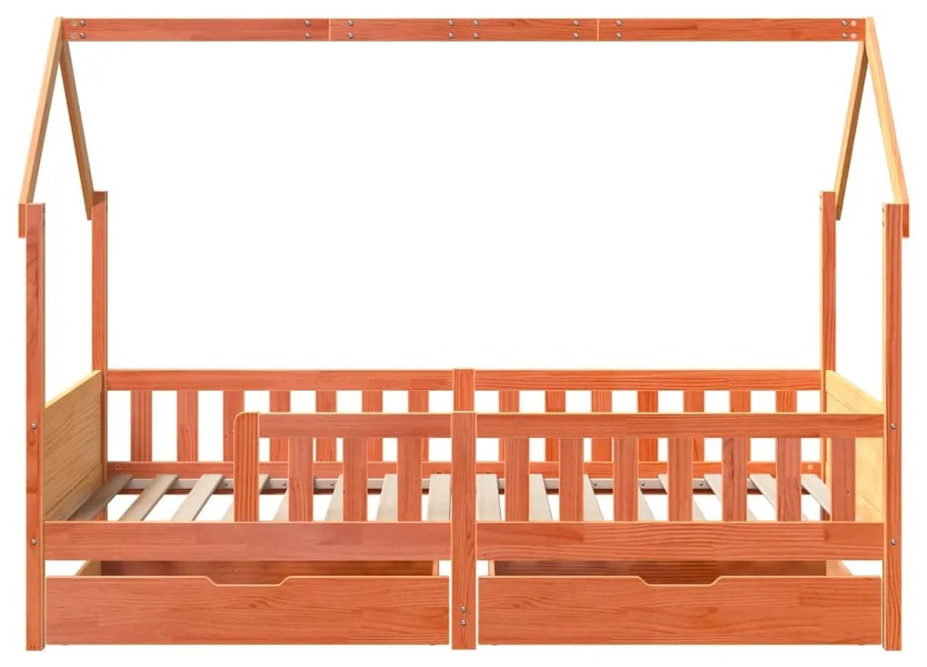 Estrutura de cama infantil c/ gavetas 80x200 cm pinho maciço