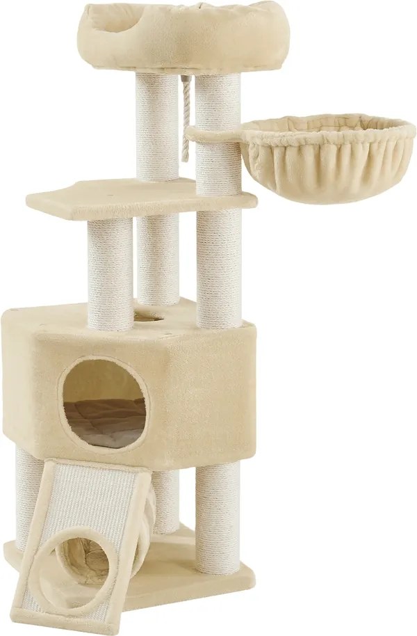 Arranhador para gatos, com caverna 50 x 50 x 141 cm bege