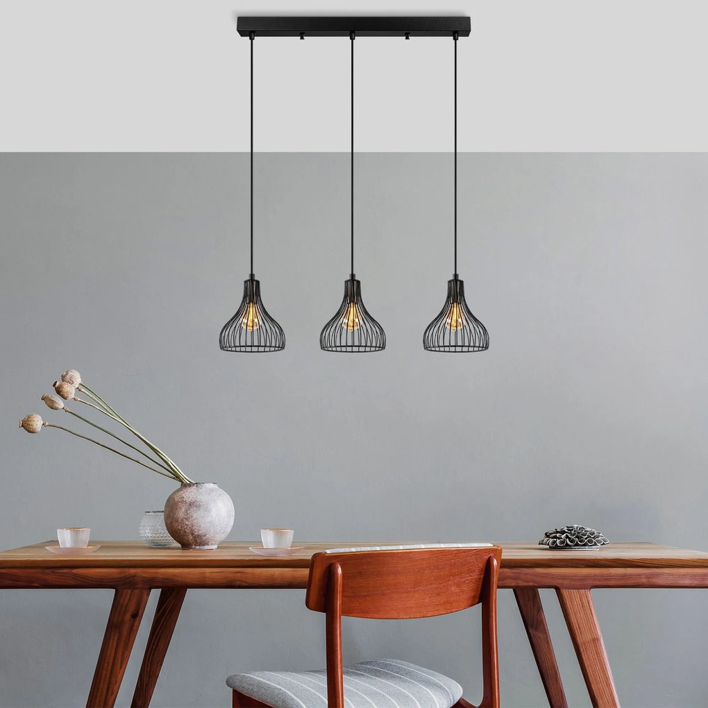 Candeeiro de Teto Telyildo – Preto Antigo – 70 x 20 x 117 cm