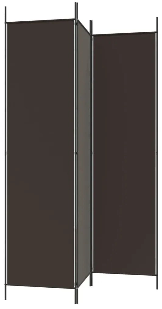 Biombo/divisória com 3 painéis 150x200 cm tecido castanho