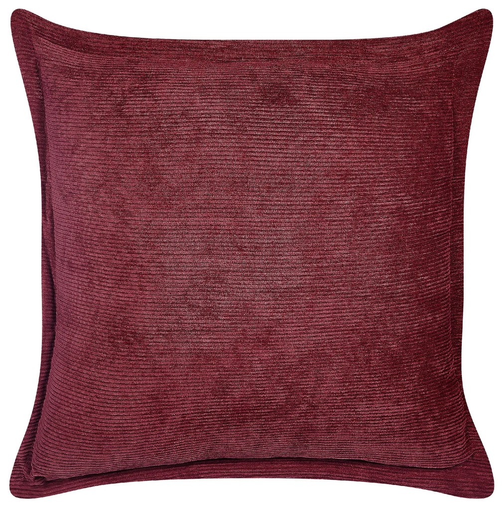 Conjunto de 2 almofadas em bombazine vermelho escuro 43 x 43 cm ZINNIA Beliani