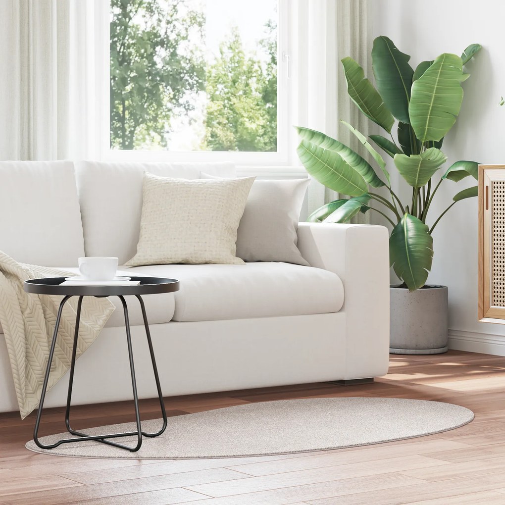 vidaXL Tapete de Área Areia 80x150 cm Poliéster Antiderrapante