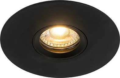 Foco embutido moderno preto 12 cm - Buco