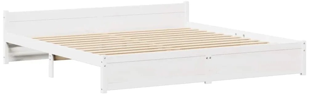 Cama sem colchão 180x200 cm madeira de pinho maciça branco