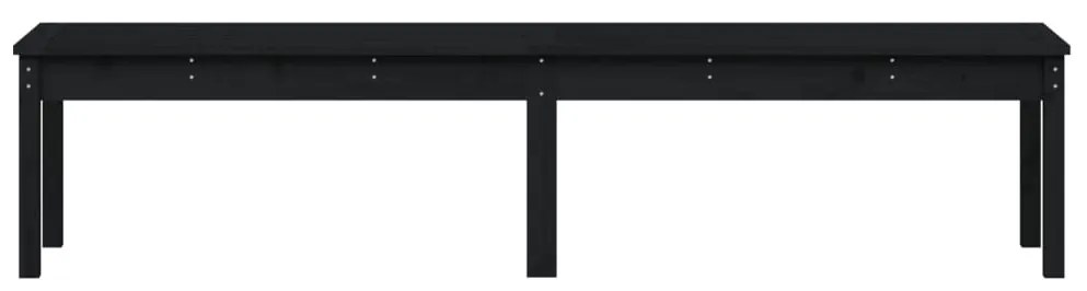 Banco de jardim com 2 lugares 203,5x44x45 cm pinho maciço preto
