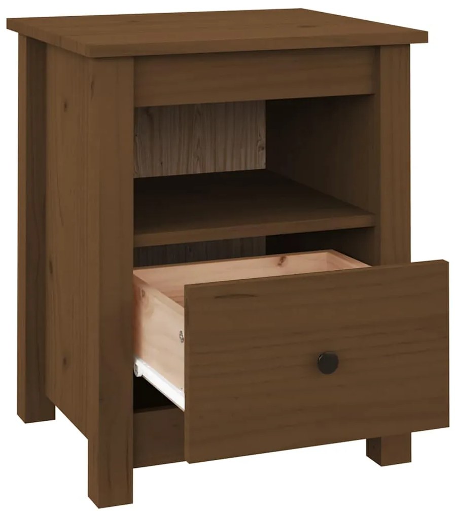 Mesas de cabeceira 2pcs 40x35x49 cm pinho maciço castanho mel