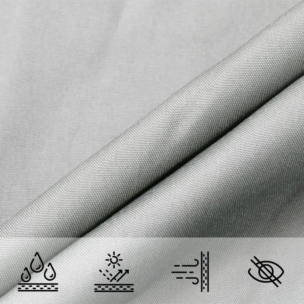Para-sol estilo vela 5x6x6 m oxford 100% poliéster cinza-claro