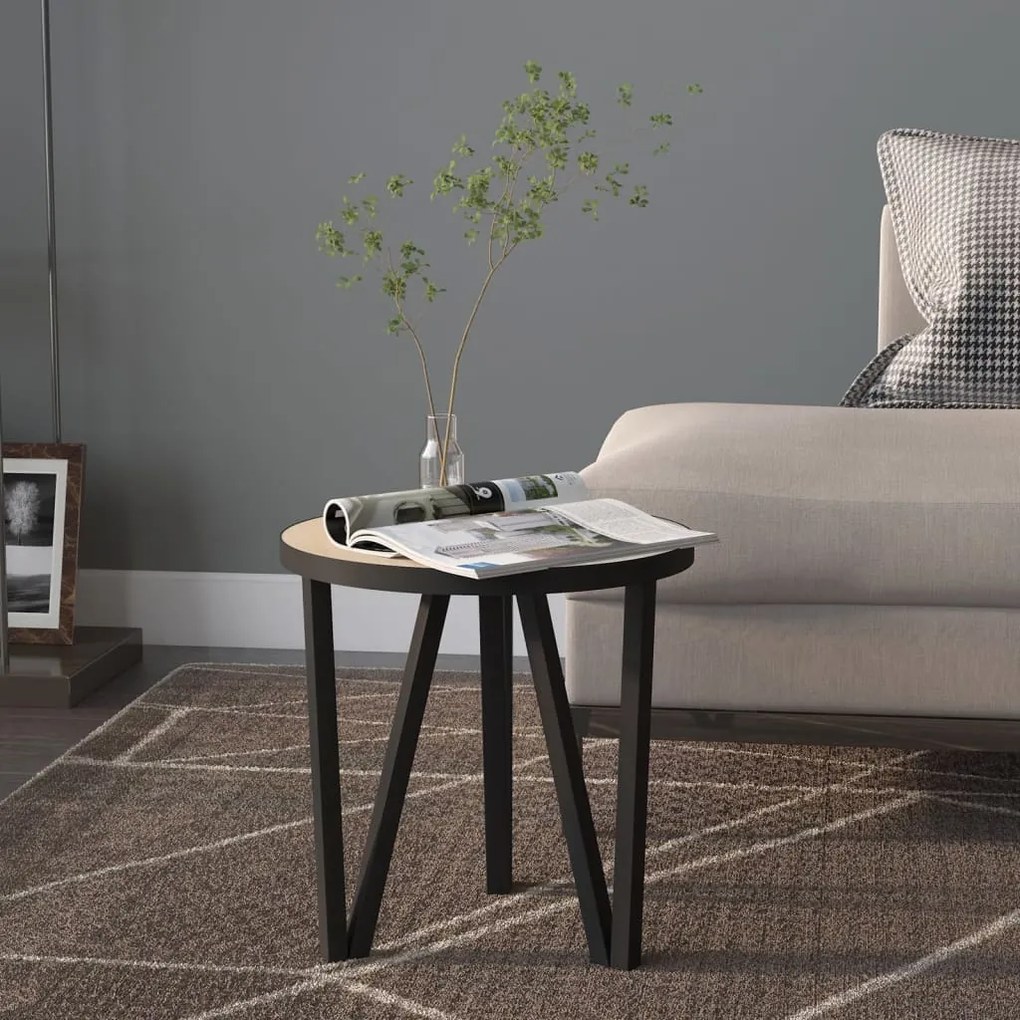 vidaXL Mesa de centro Ø35 cm MDF carvalho sonoma