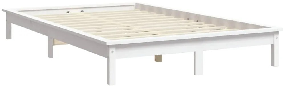 Cama sem colchão 140x190 cm madeira de pinho maciça branco