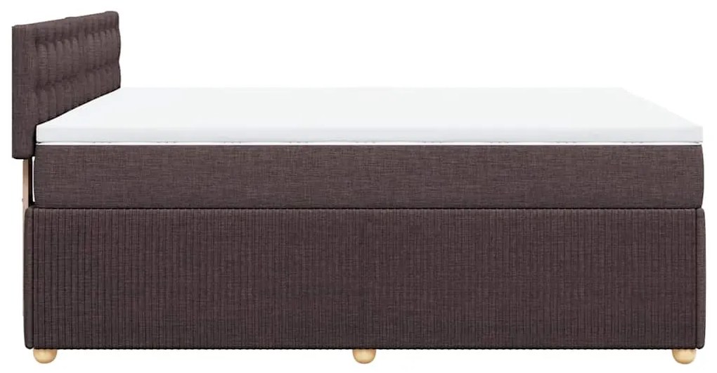 Cama com molas/colchão 160x200 cm tecido castanho-escuro