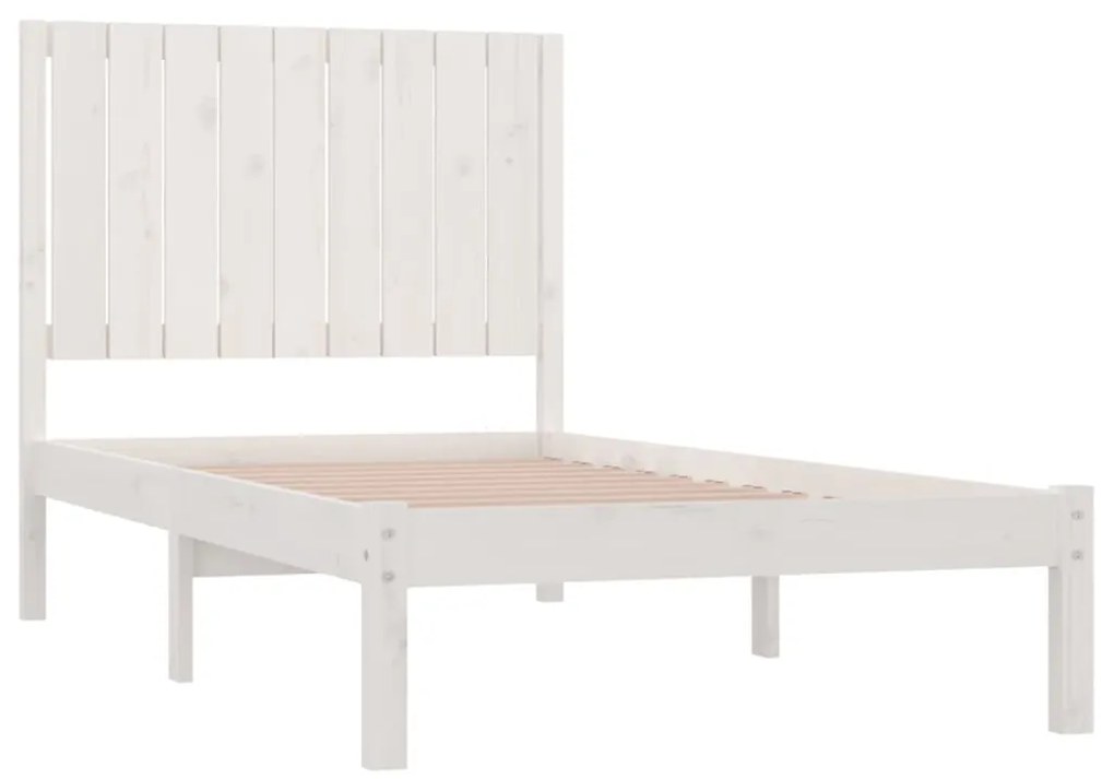 Estrutura de cama 90x200 cm pinho maciço branco