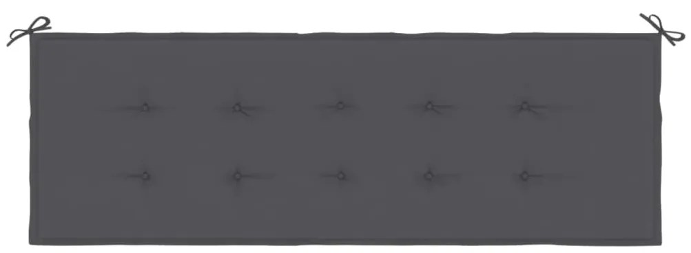 Almofadão p/ banco jardim 150x50x3 cm tecido oxford antracite