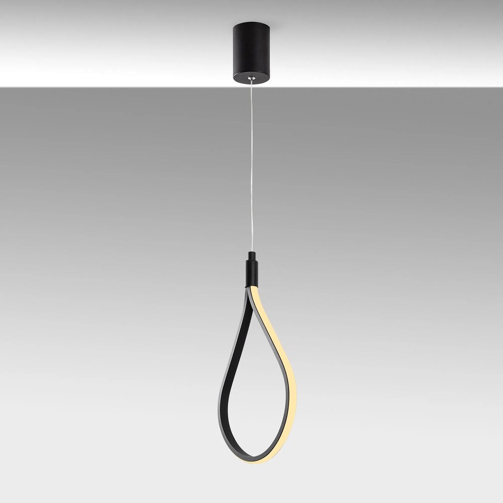 Candeeiro Suspenso Damla – Preto – 23x50-100x10 cm