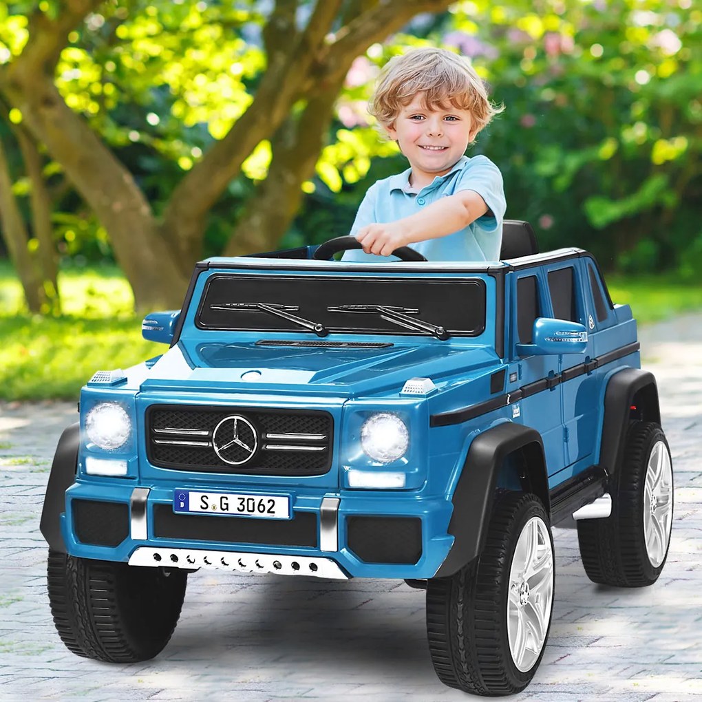 Carro elétrico Mercedes Benz Maybach para crianças de 3 a 8 anos de idade bateria 12V com controlo parental 2 portas Azul