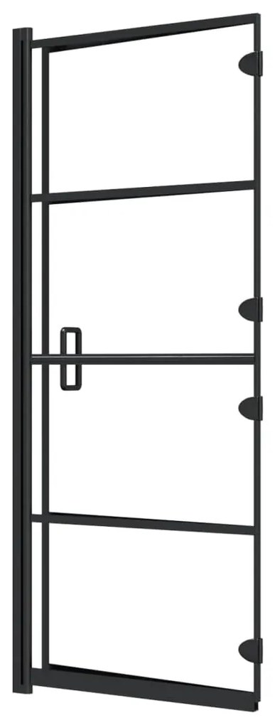 Divisória de chuveiro dobrável ESG 120x140 cm preto