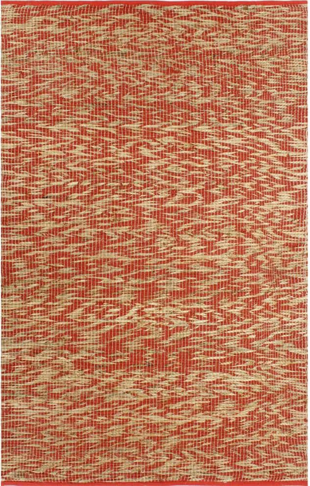 Tapete artesanal em juta vermelho e natural 160x230 cm