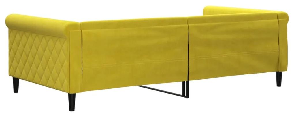 Sofá-cama 100x200 cm veludo amarelo