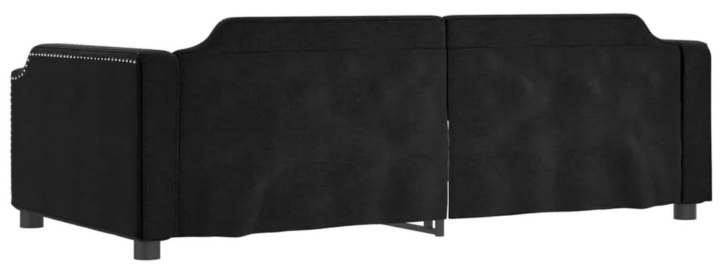 Sofá-cama com gavetão 90x200 cm tecido preto
