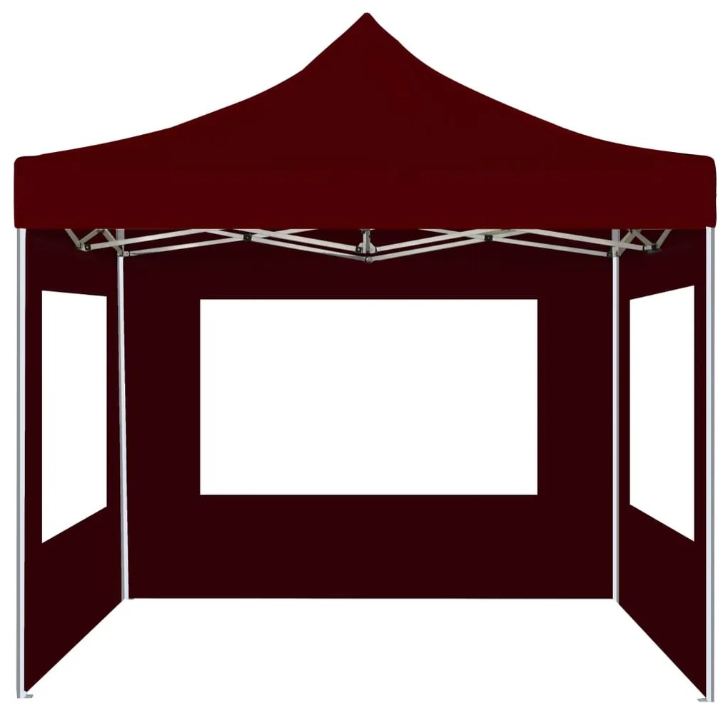 Tenda dobrável prof. c/ paredes alumínio 3x3m vermelho tinto