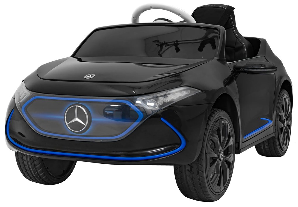 Carro elétrico para Crianças 12V Mercedes Benz AMG EQA Rodas de EVA, Assento de couro Preto