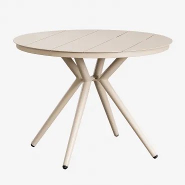 Round Aluminum Dining Table Valerie Tapioca Bege & Ø100 Cm - Sklum