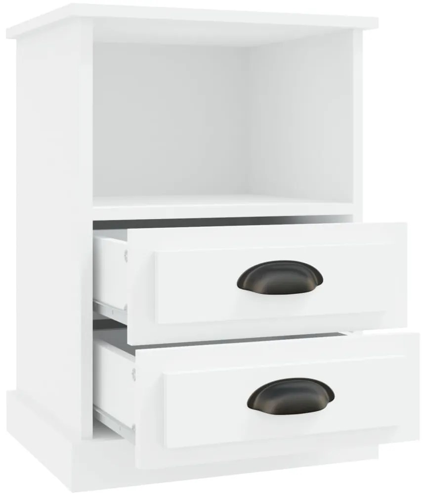 Mesas de cabeceira 2 pcs 43x36x60 cm branco