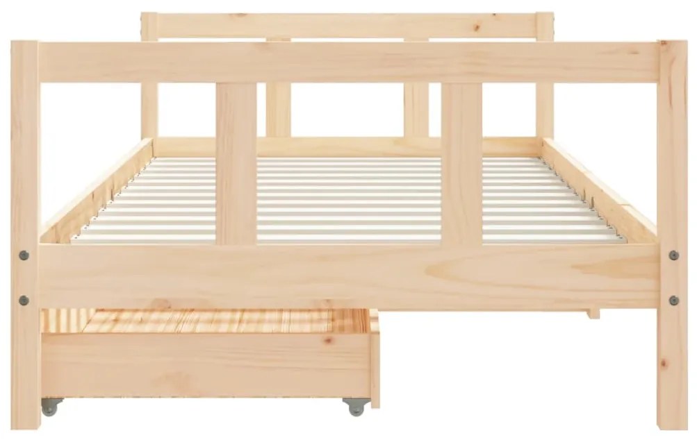 Estrutura de cama infantil c/ gavetas 90x190 cm pinho maciço
