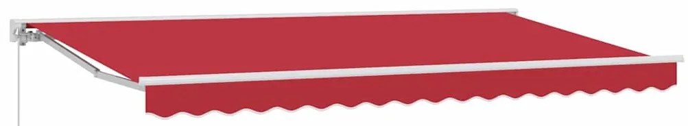 Toldo Retrátil Manual Vermelho 400x200 cm Tecido e poliéster